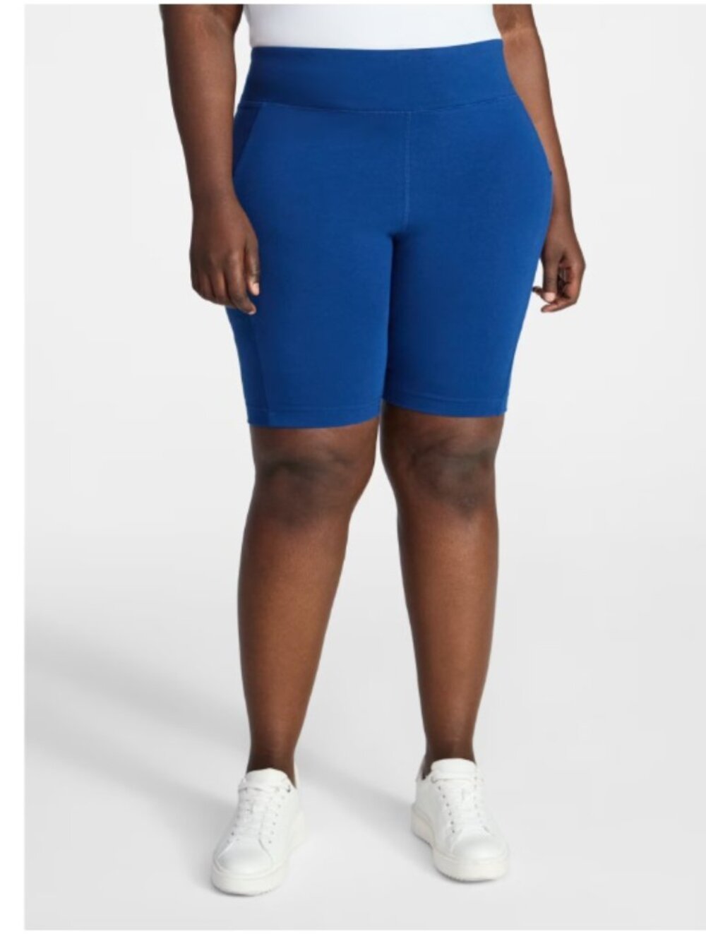 Terra & Sky Women's Plus Size Bike Shorts with Pocket Indigo Essence Size 2X